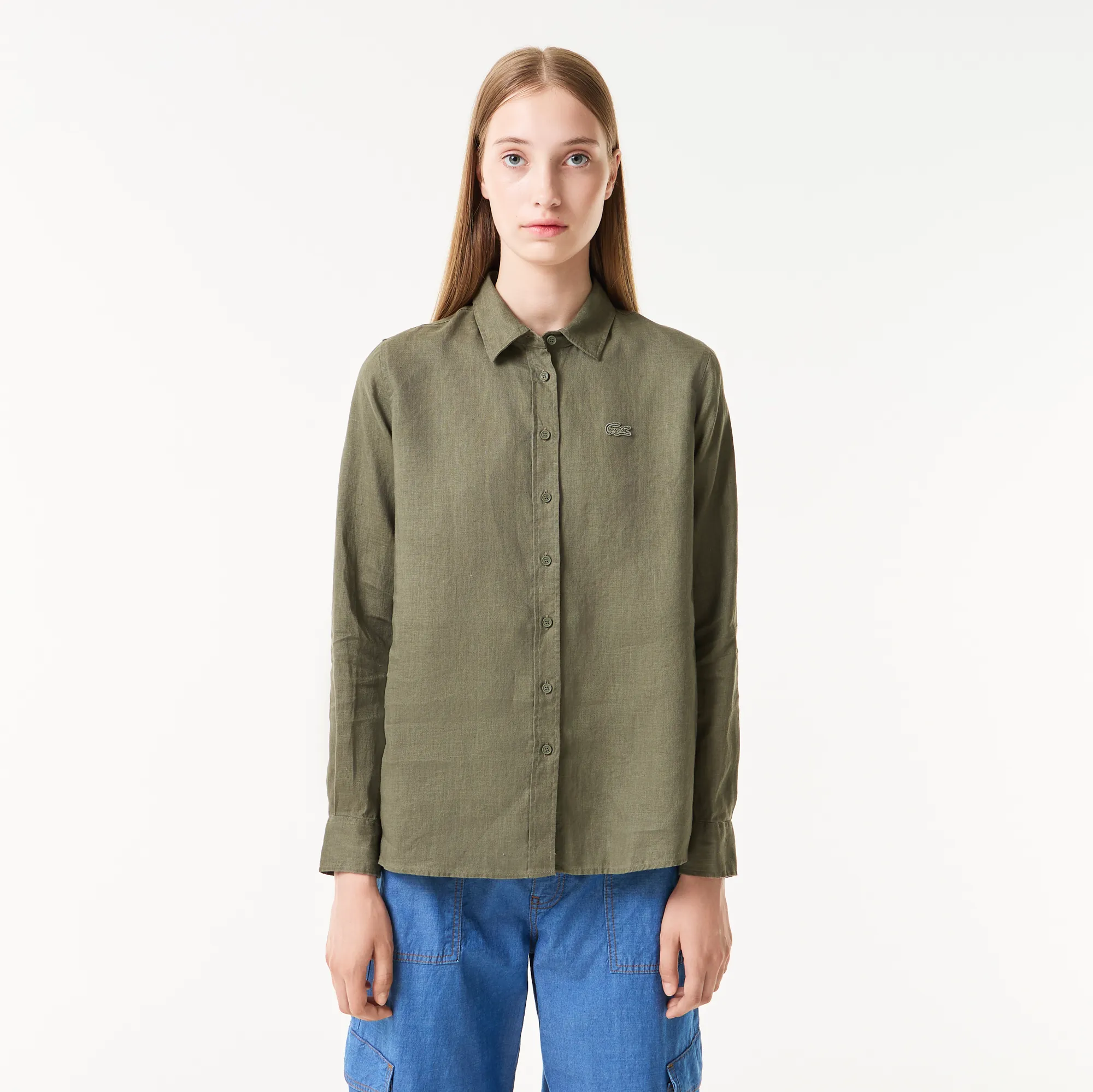 Женская рубашка Lacoste Relaxed Fit, зеленый, арт. CF0301