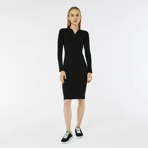Женское платье Lacoste Slim Fit с длинным рукавом, черный, арт. EF2309