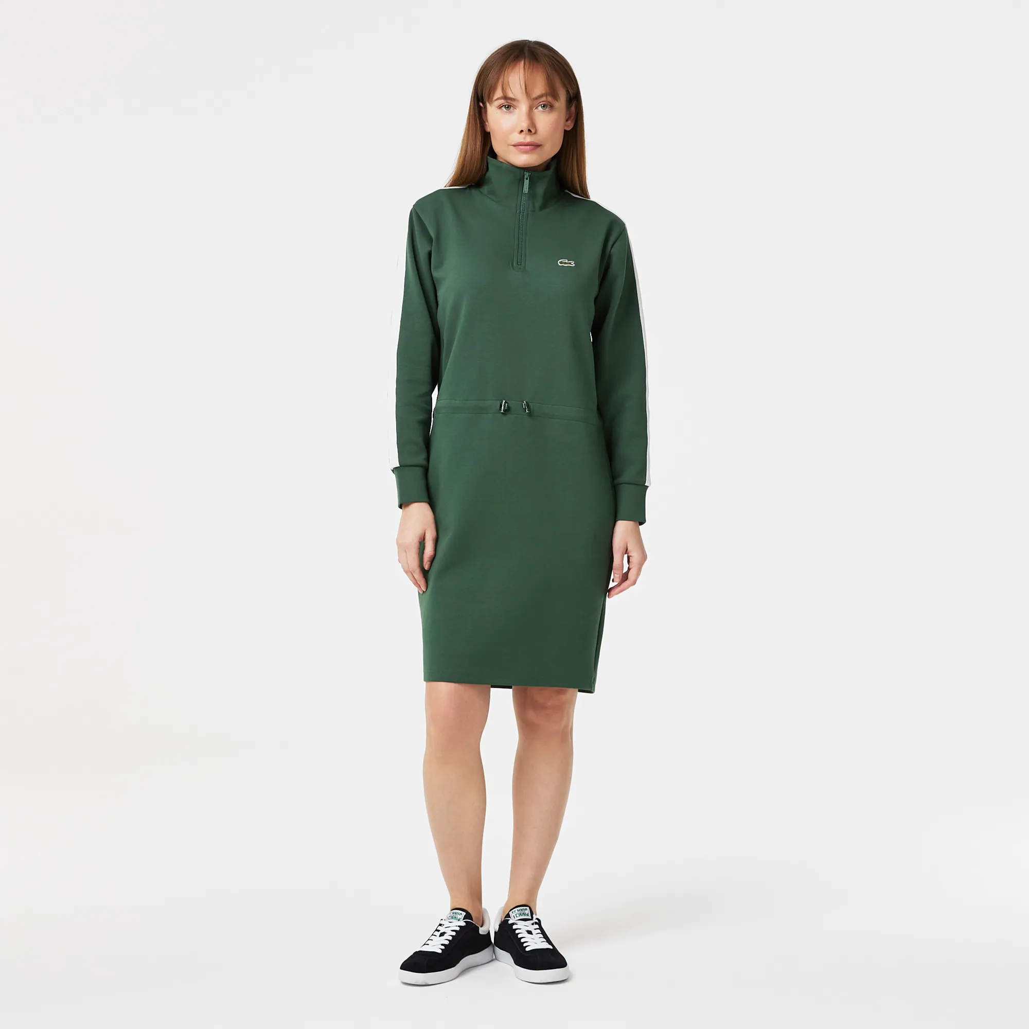 Платье Lacoste с эластичным поясом на молнии, черный, арт. EF2412