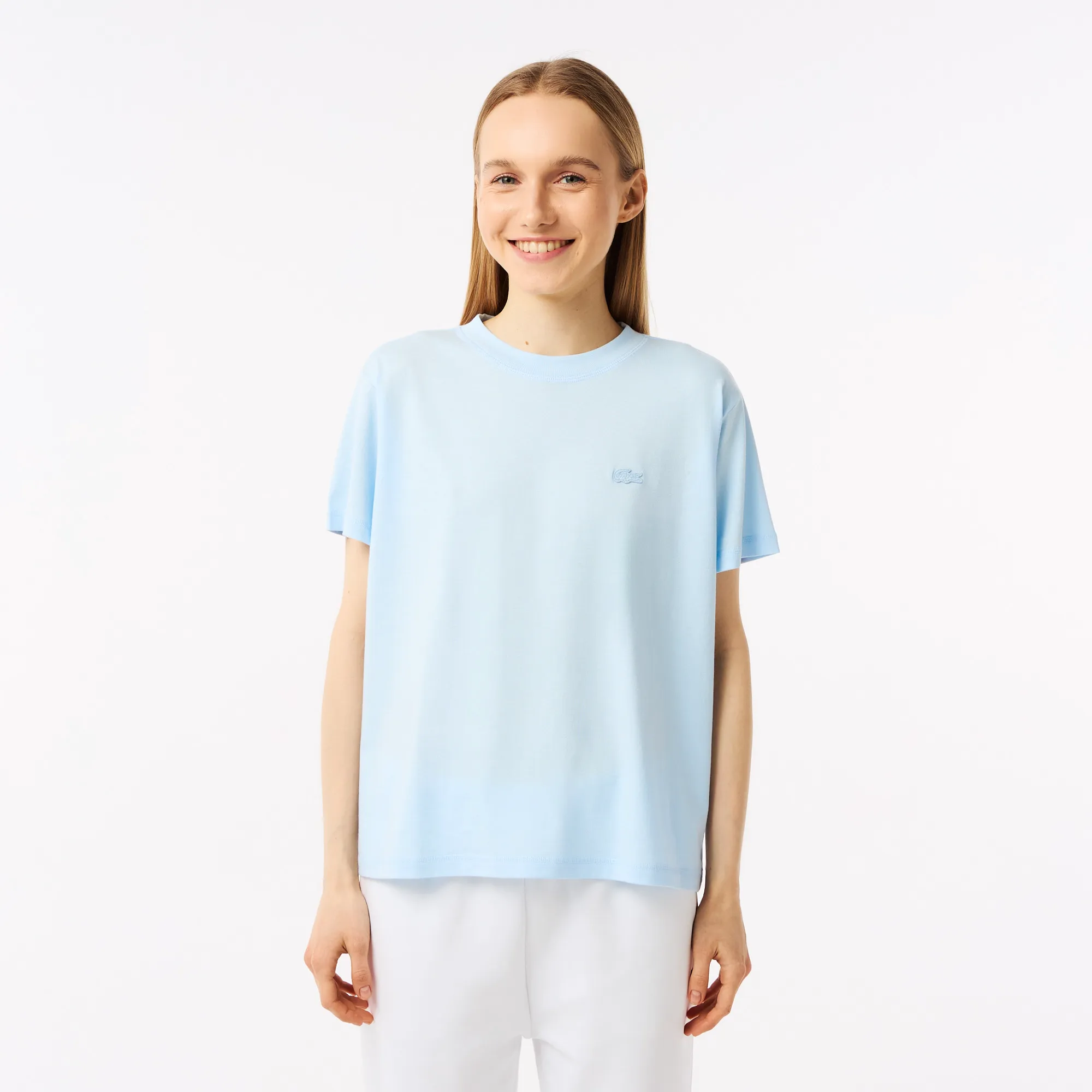 Женская футболка Lacoste SPORT из органического хлопка, голубой, арт. TF0404