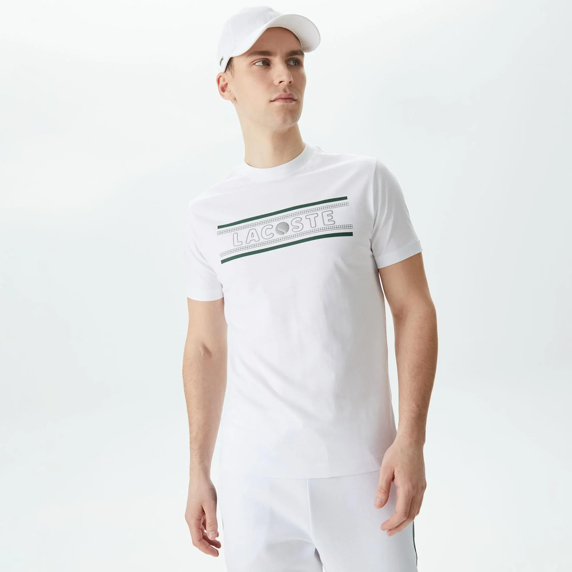 Мужская футболка Lacoste из хлопка, белый, арт. TH0401
