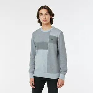 Мужской хлопковый свитер Lacoste Regular Fit, серый, арт. AH2406