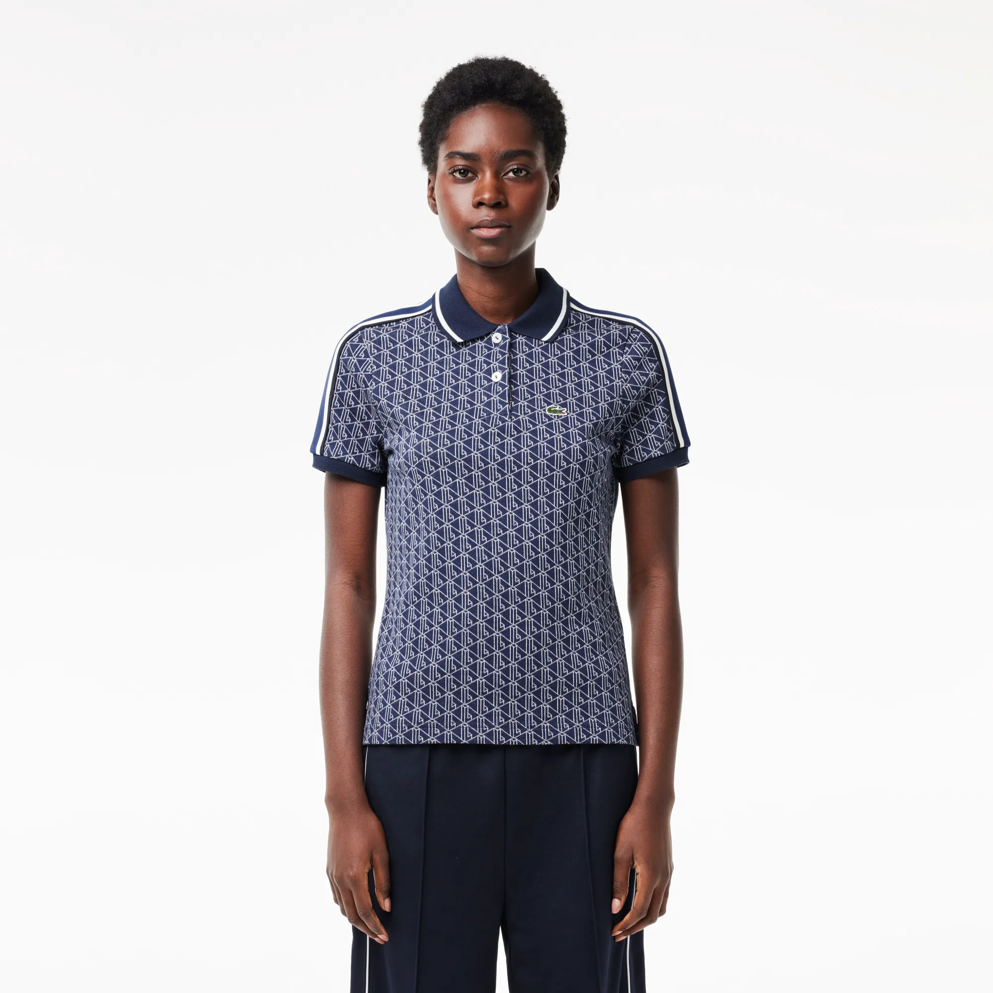 Женское поло Lacoste Slim Fit из хлопка, синий, арт. DF0849