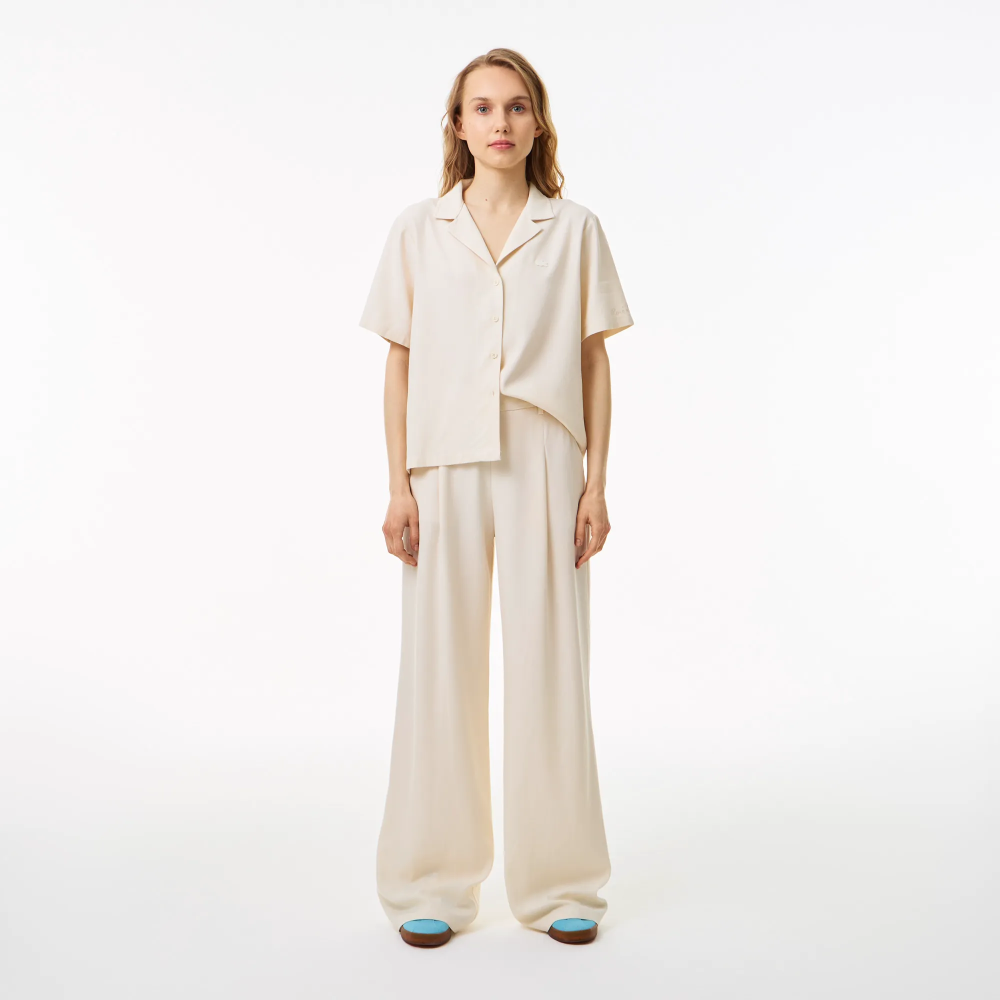 Женские брюки Lacoste Loose Fit, белый, арт. HF0423