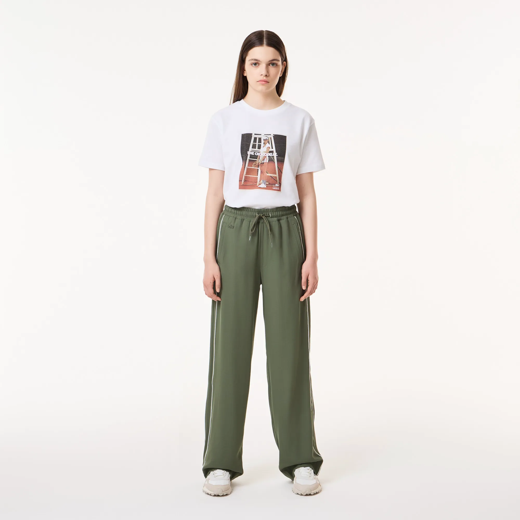 Женские спортивные брюки Lacoste Wide Fit, зеленый, арт. HF0417