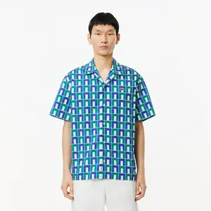 Мужская рубашка Lacoste с коротким рукавом, синий, арт. CH7626