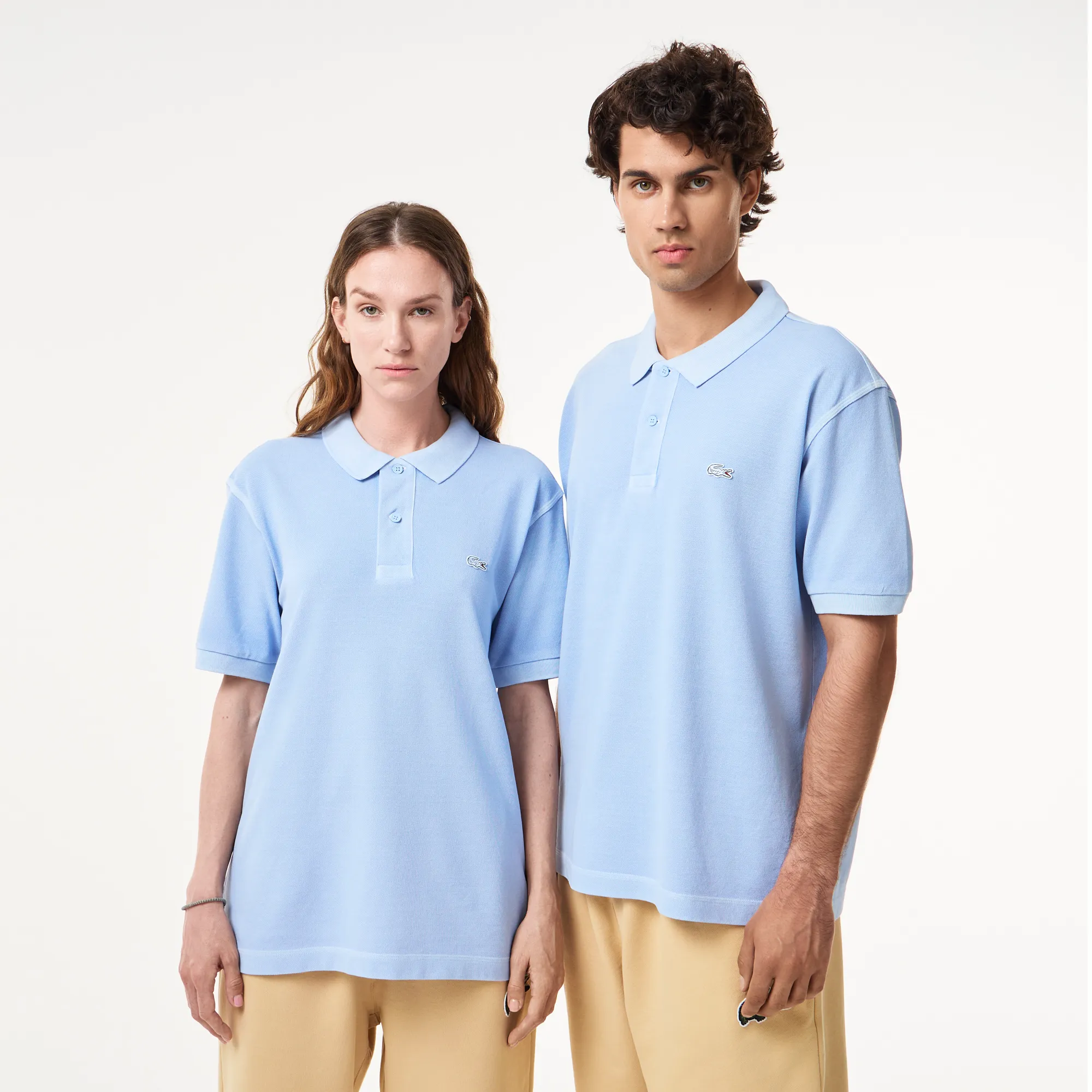 Хлопковое поло Lacoste Унисекс, голубой, арт. PH0470