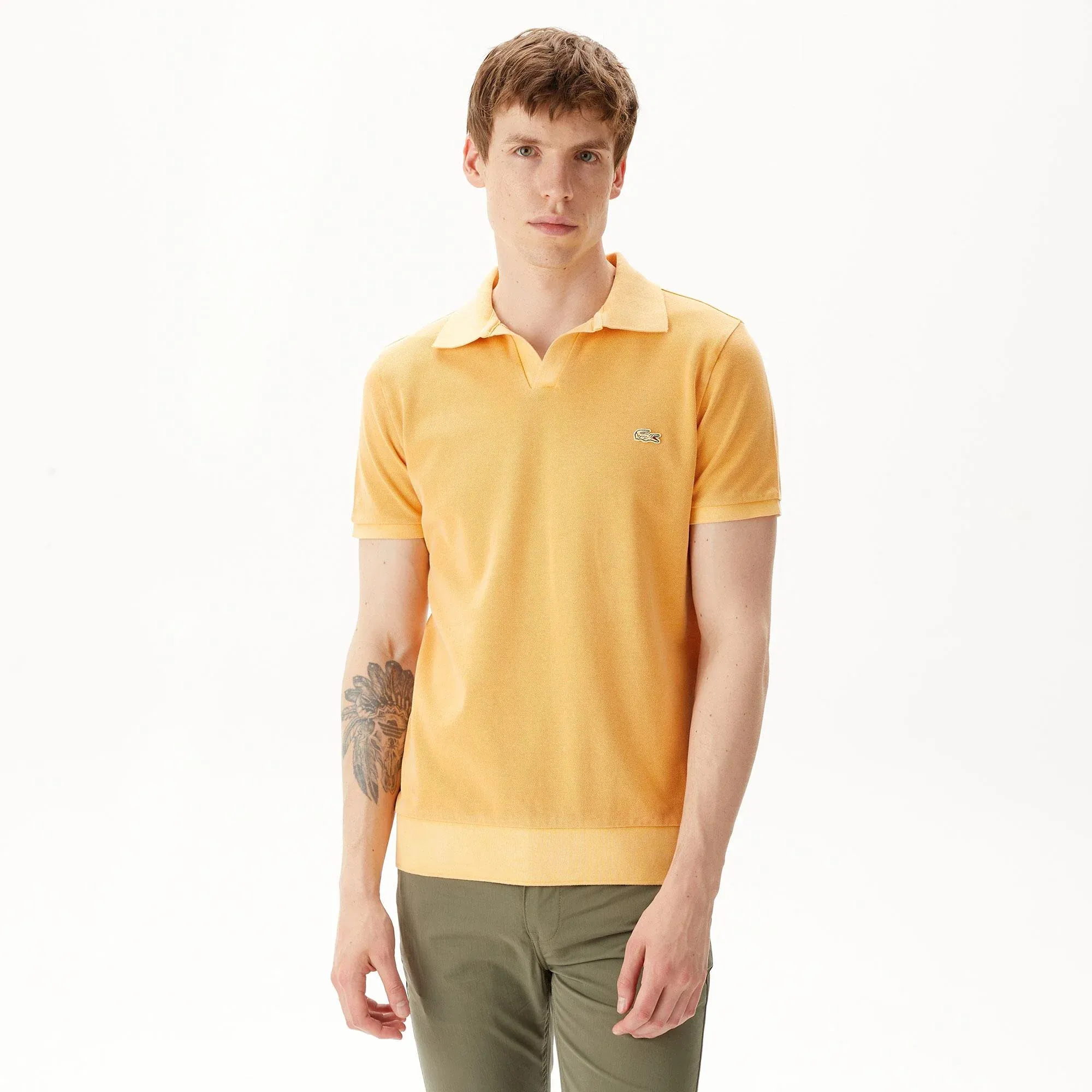 Мужское хлопковое поло Lacoste Regular Fit, оранжевый, арт. PH0417