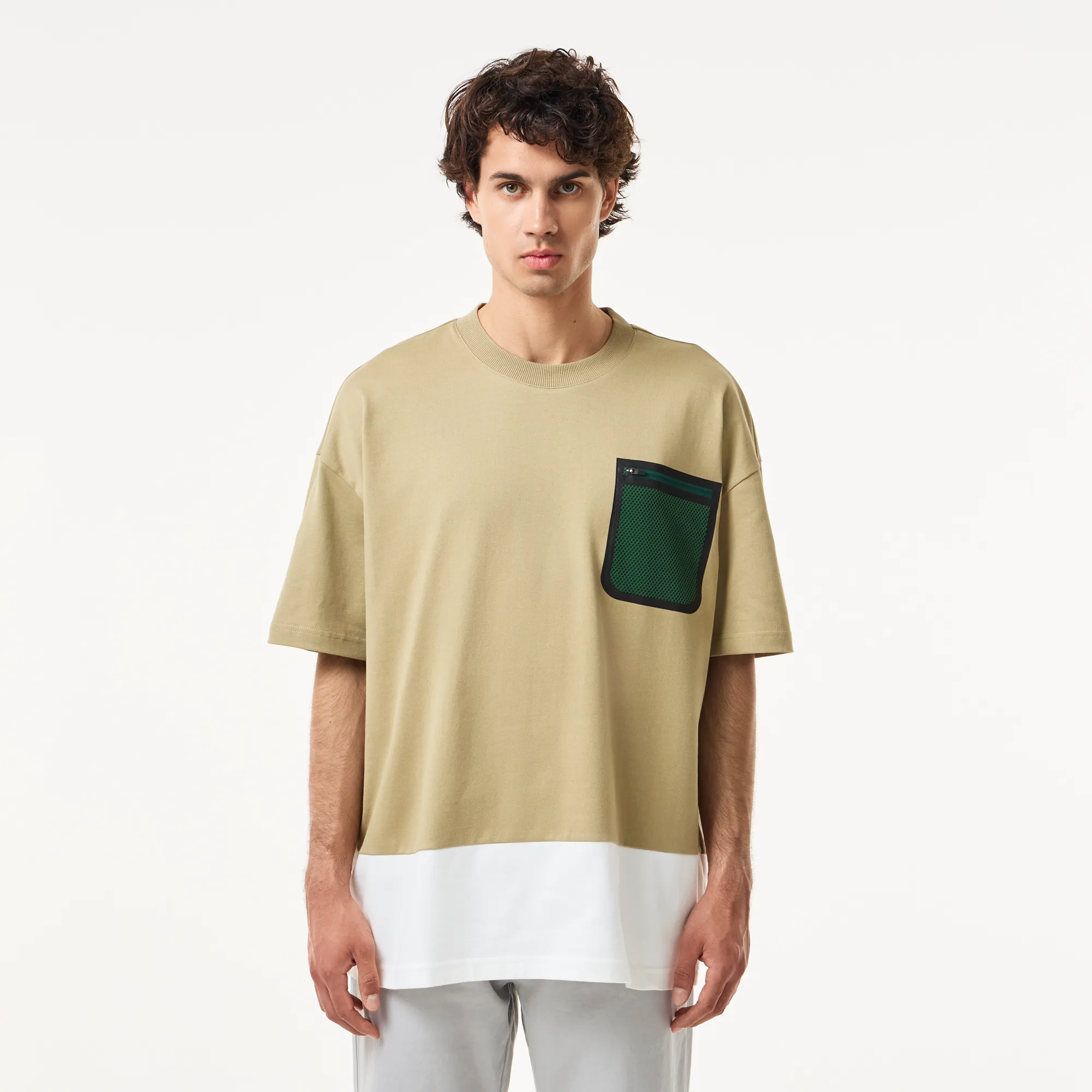 Мужская футболка Lacoste, бежевый, арт. TH0408