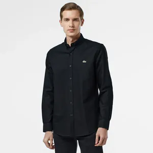 Мужская хлопковая рубашка Lacoste Slim Fit, черный, арт. CH2561