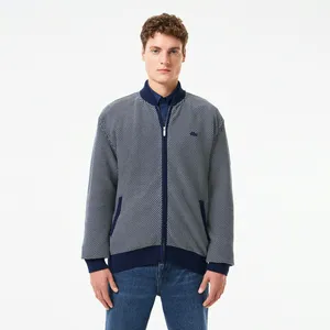 Мужской хлопковый кардиган Lacoste на молнии, синий, арт. AH2511