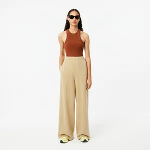 Женские велюровые спортивные брюки Lacoste, бежевый, арт. XF2657