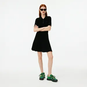 Женское эластичное платье Lacoste на молнии, черный, арт. EF2527