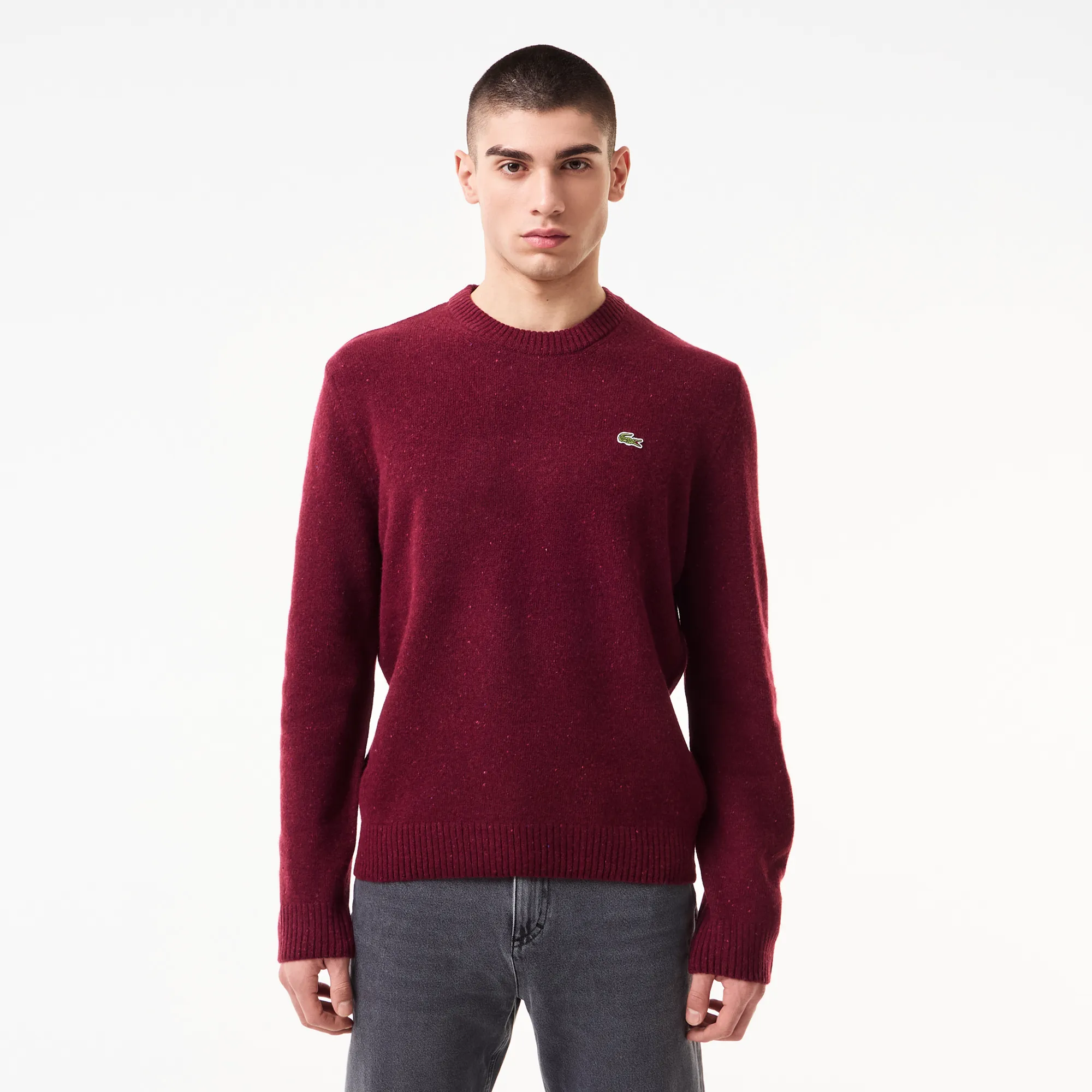 Мужской шерстяной свитер Lacoste, бордовый, арт. AH2532