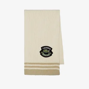 Шарф Lacoste Unisex из смеси хлопка, белый, арт. RE2511