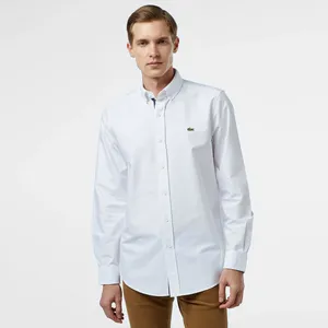 Мужская хлопковая рубашка Lacoste Slim Fit, белый, арт. CH2560