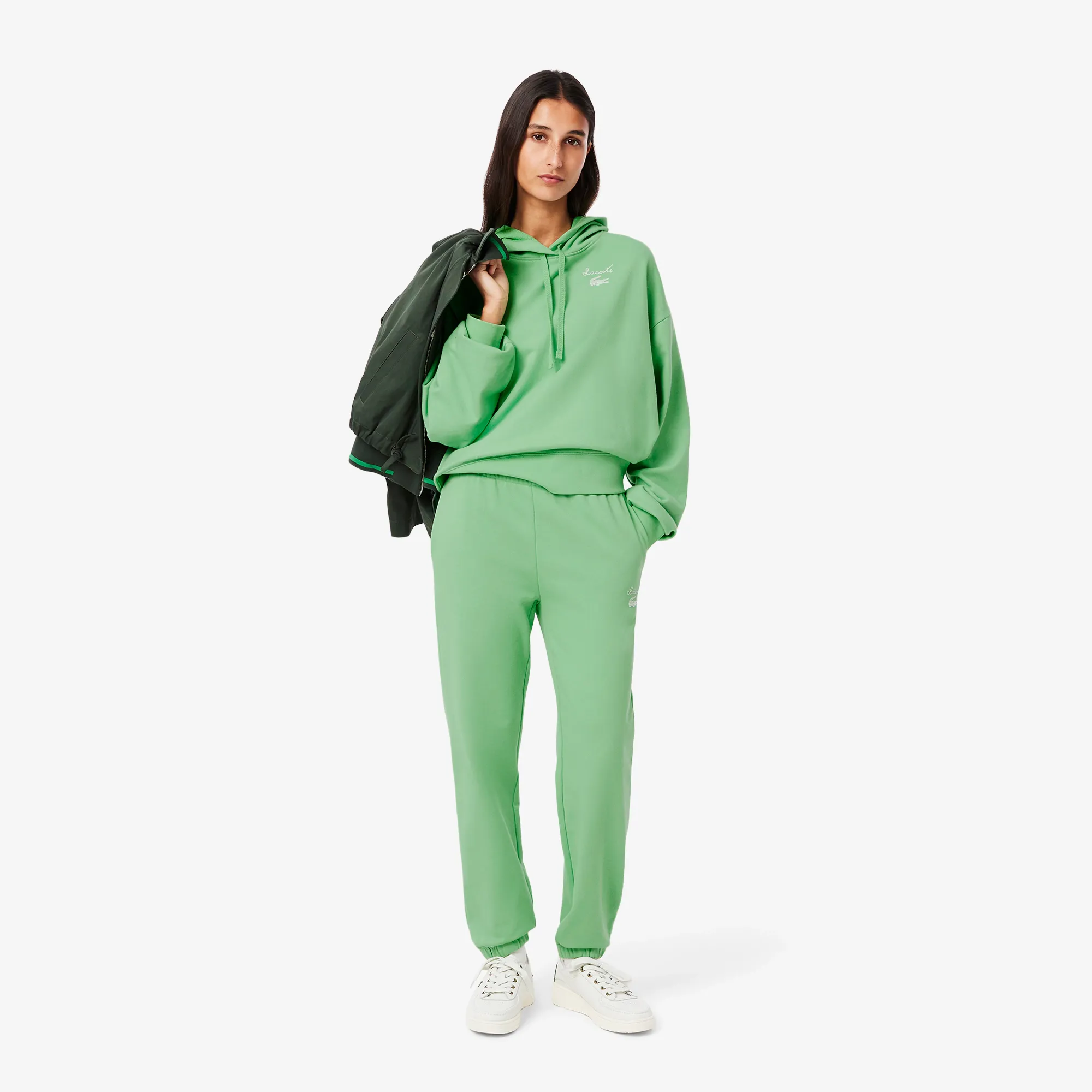 Женские флисовые спортивные брюки Lacoste, зеленый, арт. XF2566