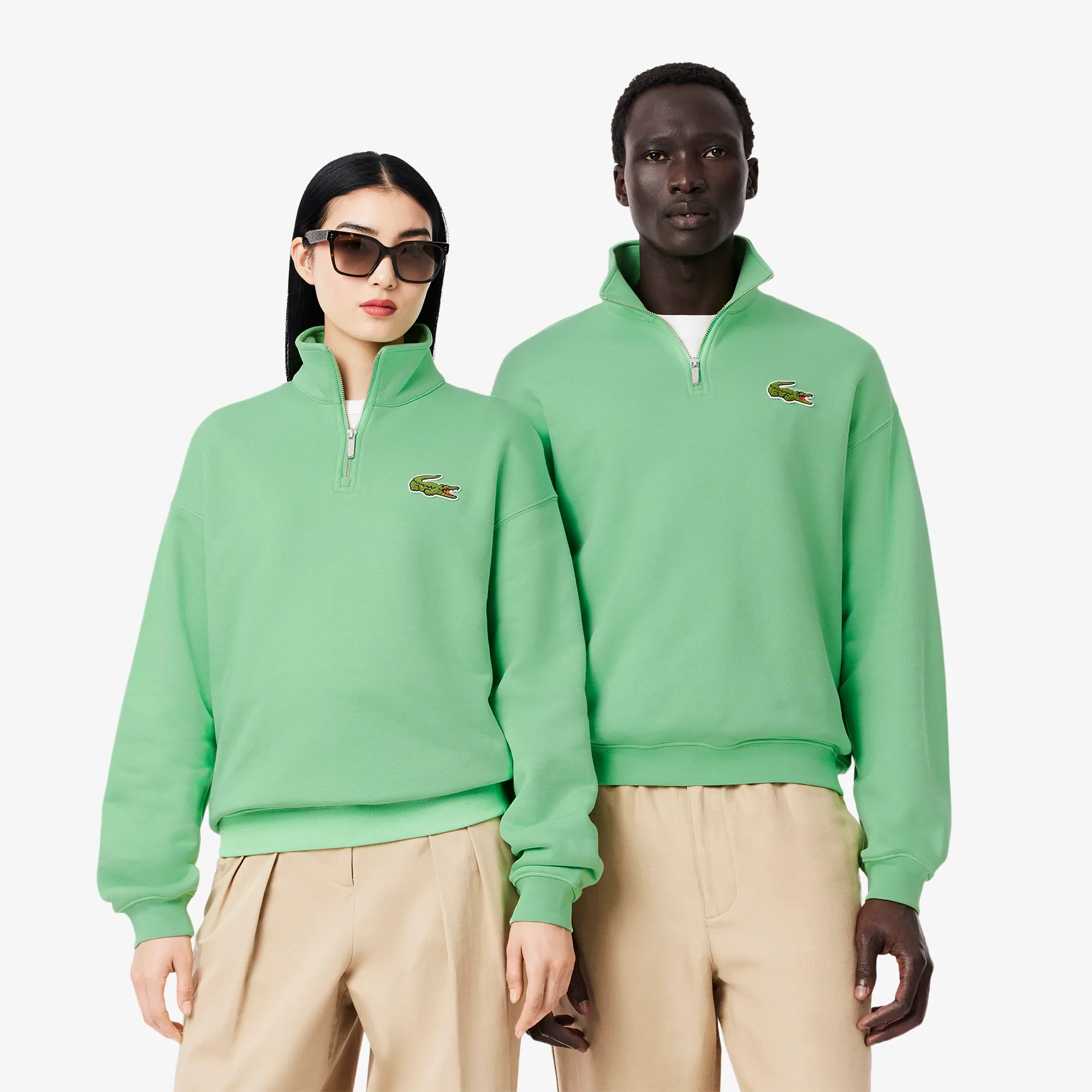 Толстовка Lacoste Unisex с молнией и высоким воротом, зеленый, арт. SH2748