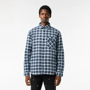 Мужская рубашка Lacoste в клетку на стеганой подкладке, синий, арт. CH1863
