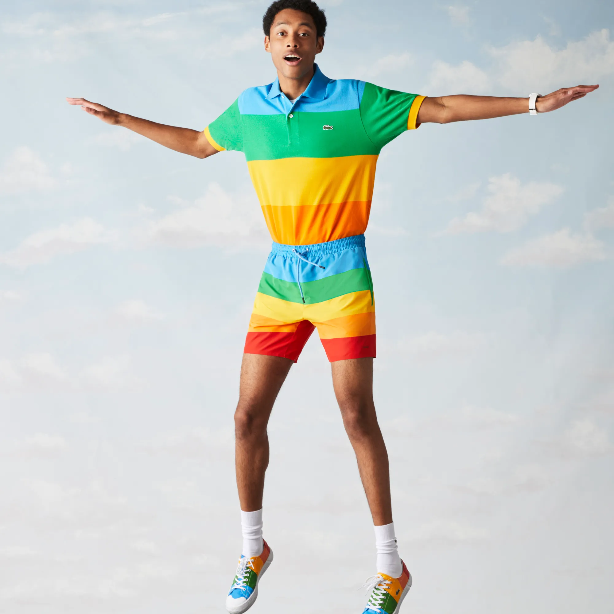 Мужские купальные шорты Lacoste x Polaroid, разноцветный, арт. MH2261