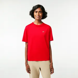 Женская футболка Lacoste из хлопка, красный, арт. TF5441