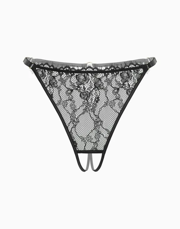 Стринги-уверты Incanto из сатина и сетки, черный, арт. 4680707298939