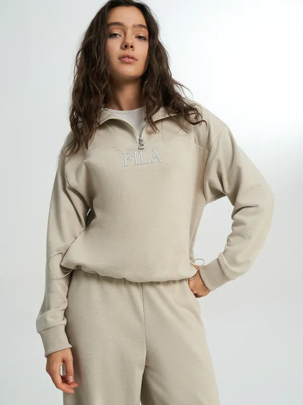 Толстовка FILA с молнией 3/4, бежевый, арт. 144214FLA-1C
