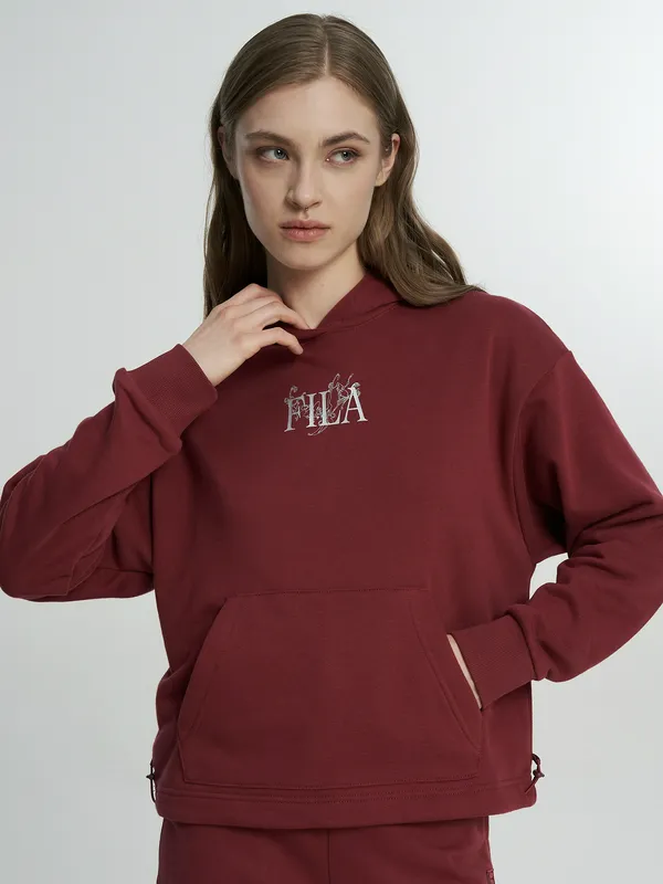 Худи FILA свободного кроя с капюшоном, красный, арт. 144226FLA-83