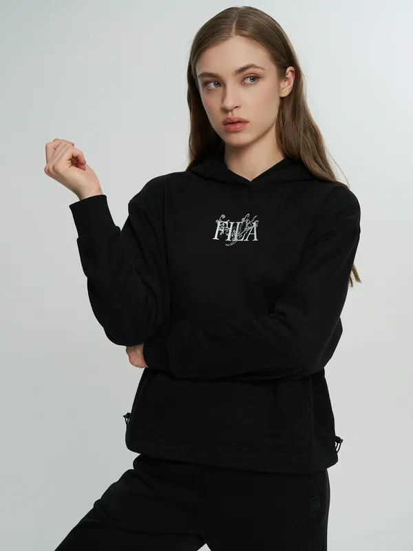 Худи FILA свободного кроя с логотипом, черный, арт. 144226FLA-99