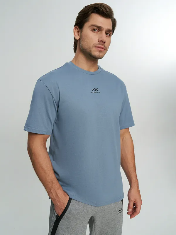 Футболка Athlex свободного кроя с логотипом, голубой, арт. 145615A31-S0