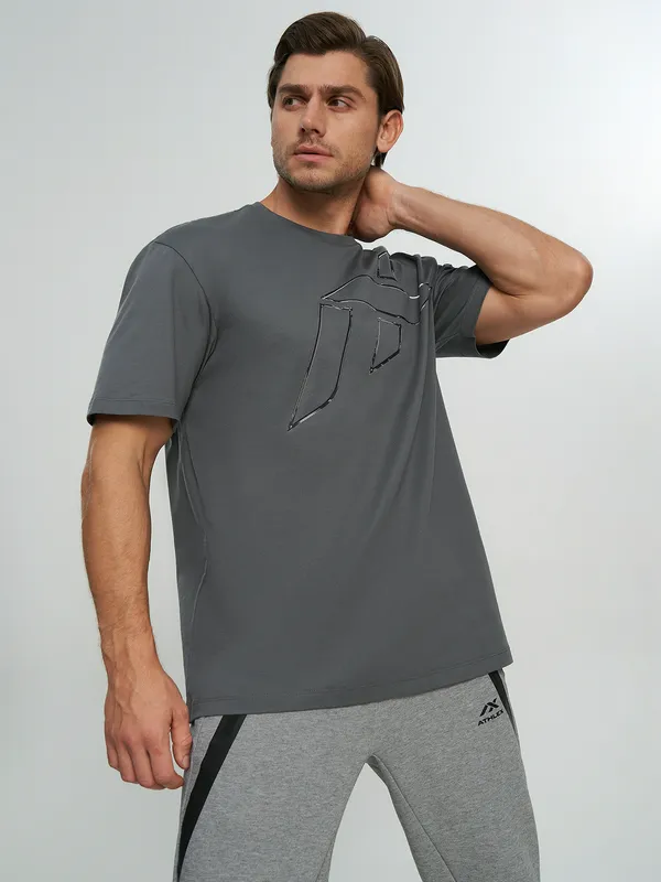 Футболка Athlex свободного кроя с логотипом, серый, арт. 145613A31-93