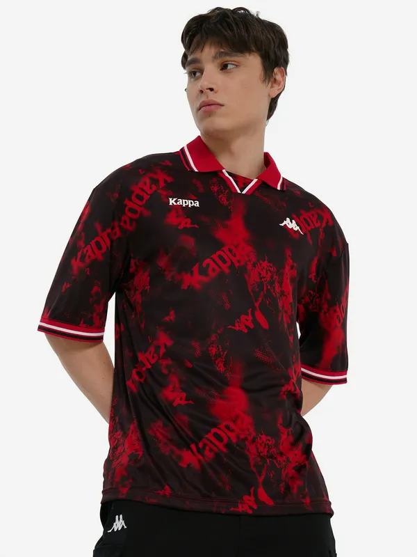 Футболка Kappa свободного кроя с V-образным вырезом, красный, арт. 140853KAP-HB