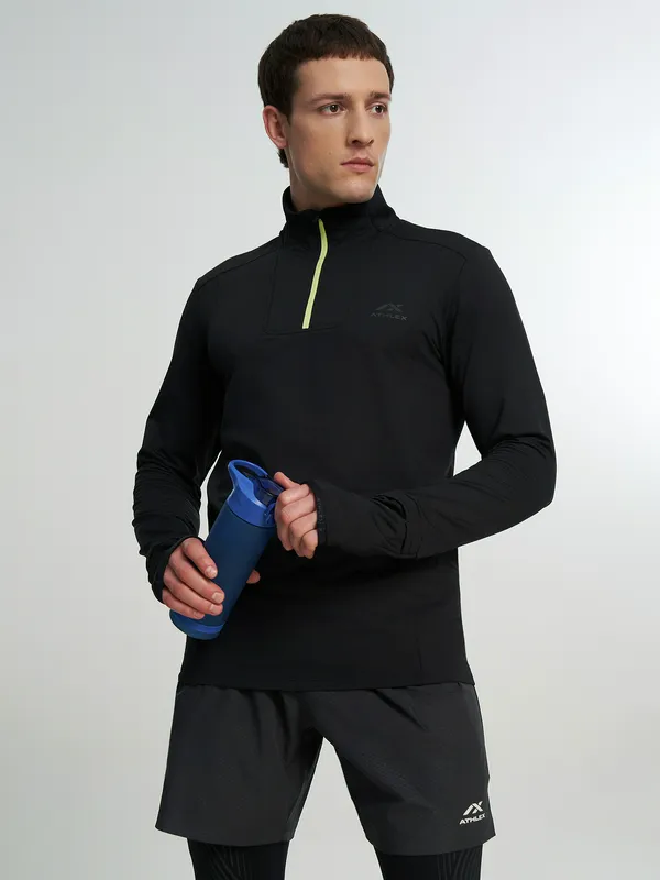 Джемпер Athlex с молнией 3/4 и зауженным кроем, черный, арт. 145599A31-99