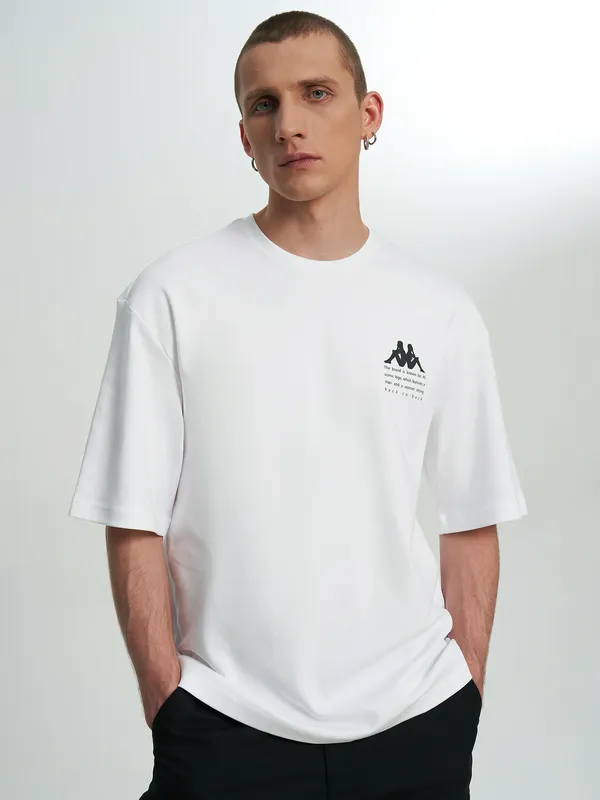 Футболка Kappa свободного кроя с логотипом, белый, арт. 145558KAP-00