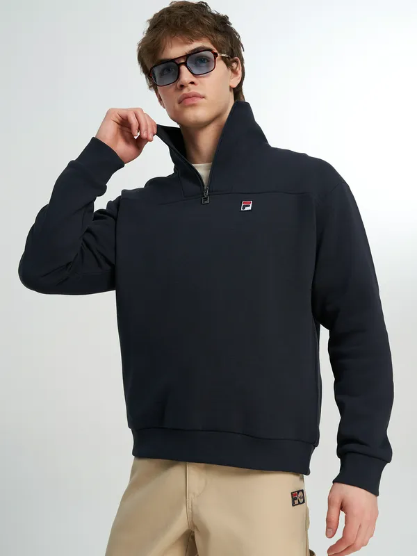 Толстовка FILA с молнией 3/4 и начесом, синий, арт. 144142FLA-Z4