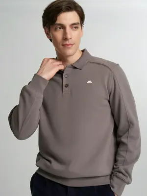 Свитшот Robe di Kappa свободного кроя с логотипом, коричневый, арт. 136888R2Y-T3