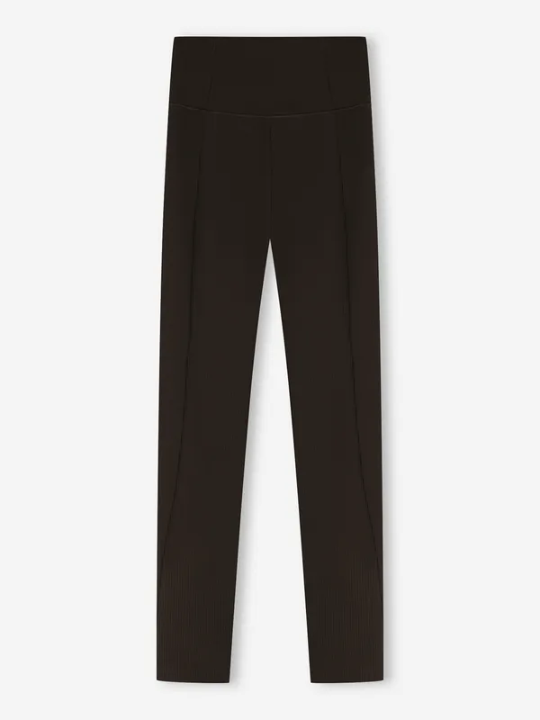 Легинсы Sensana из трикотажа в рубчик, коричневый, арт. 144148S7W-T3