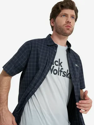 Рубашка с коротким рукавом Jack Wolfskin Norbo, синий, арт. 1404031J01-7630