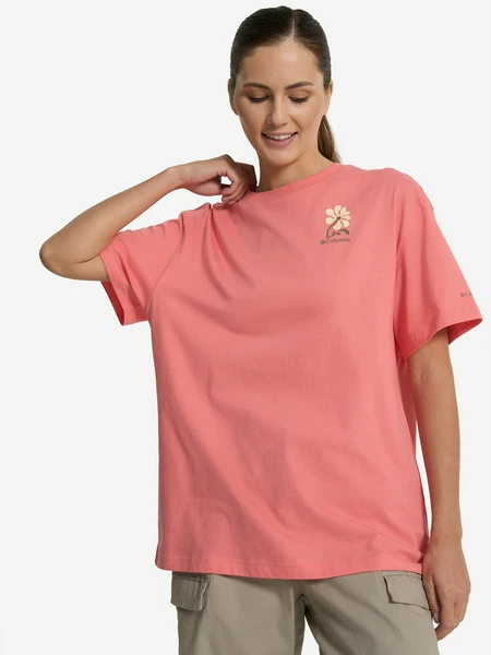 Футболка женская оверсайз Columbia Rolling Bend Graphic Oversized Tee, розовый, арт. 2120031CLB-685