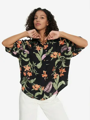 Рубашка с коротким рукавом Roxy Beach Nostalgia Crinkle, разноцветный, арт. ERJWT03680R17-KVJ3