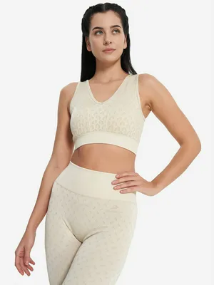 Топ бра спортивный Demix HighFlow Seamless Longline, бежевый, арт. 136576DMX-CC