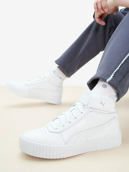 Кеды PUMA Carina 2.0 Mid Jr, белый, арт. 387376P0P-02