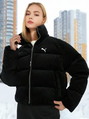 Пуховик женский PUMA Wardrobe Ess Corduroy, черный, арт. 632171P0P-01