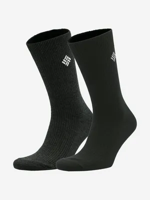 Носки Columbia Ribbed crew DC, 2 пары, черный, арт. S7019481CLB-BLKGREY