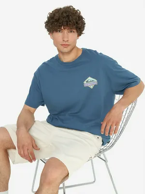 Футболка мужская оверсайз Quiksilver Crystal Jet, синий, арт. EQYZT08023Q02-BPR0