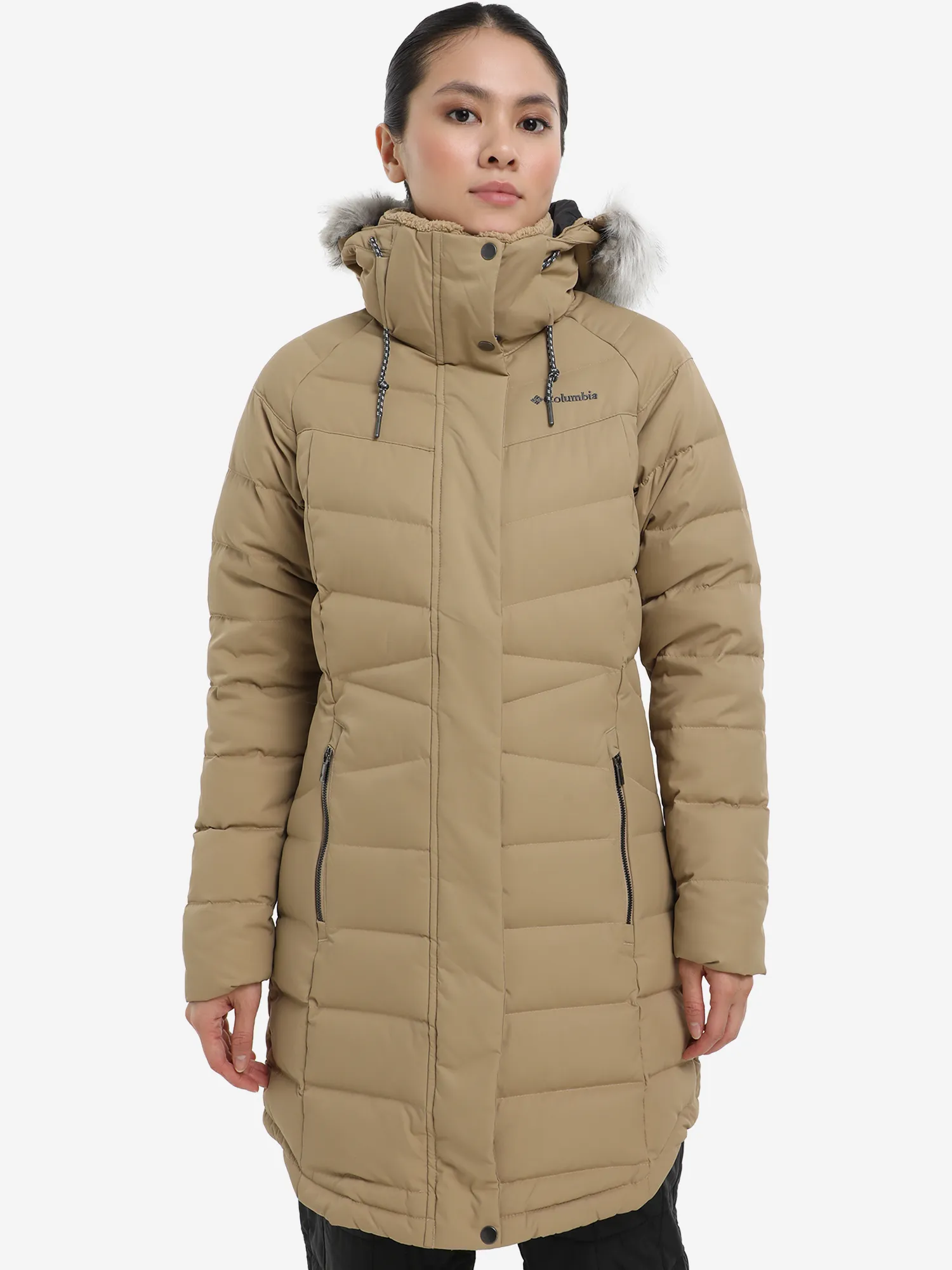Пуховик Columbia Belle Isle Mid Down Jacket, коричневый, арт. 2051441CLB-214