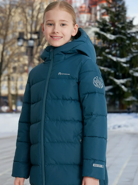Пуховик для девочек Outventure, зеленый, арт. 131855OUT-N4
