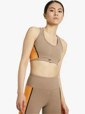 Топ бра спортивный Reebok Lux Racer Bra, коричневый, арт. HS7790R00