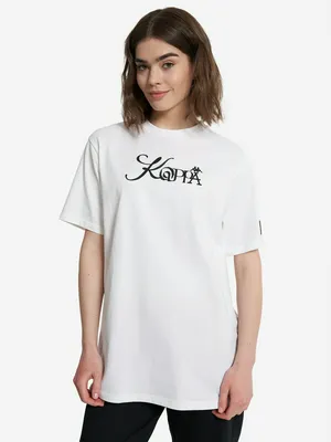 Футболка женская оверсайз Kappa Lungo, белый, арт. 137688KAP-00