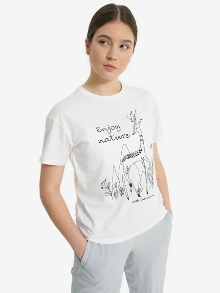 Футболка для девочек Outventure, белый, арт. 134143OUT-00